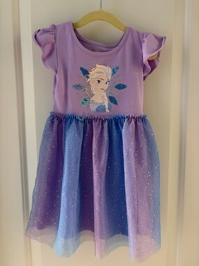 Disney Purple and Blue Elsa Sparkle Tulle Dress